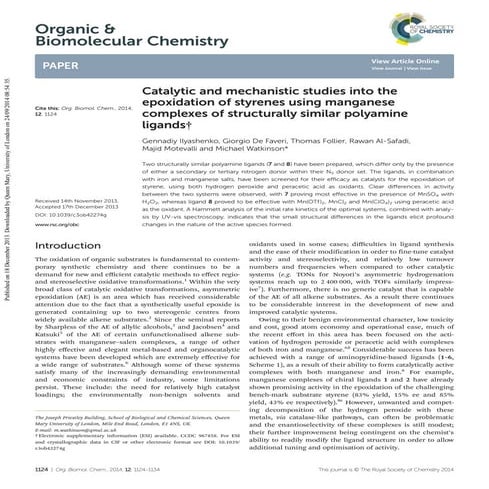 OBC epoxidations paper - Queen Mary University LONDON UK - Thomas Follier