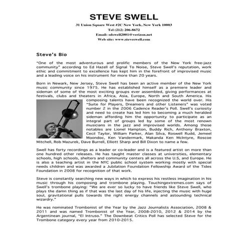 STEVE SWELL.Bio
