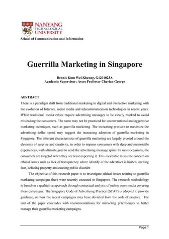 6904 research paper   guerrilla marketing in singapore 
