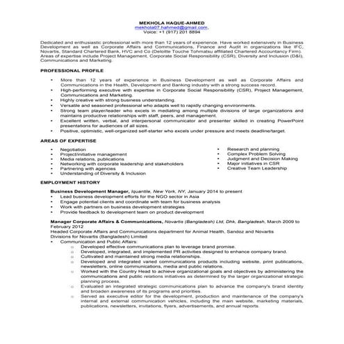 Mekhola haque-Ahmed CV