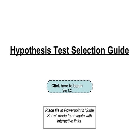 Hypothesis Test Selection Guide