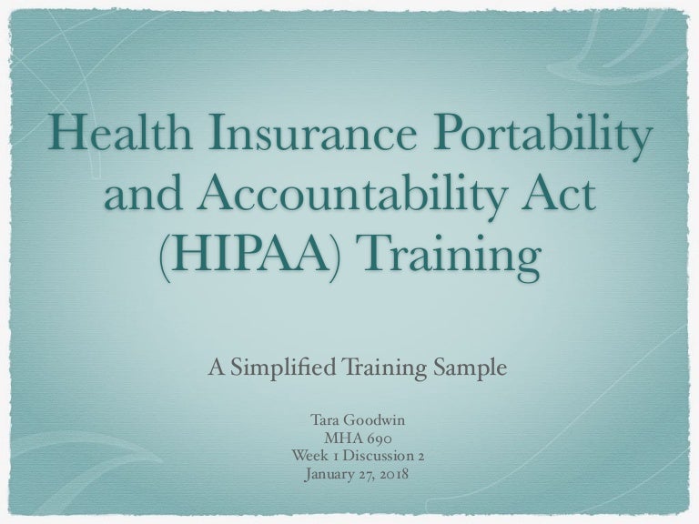 Sample HIPAA Training