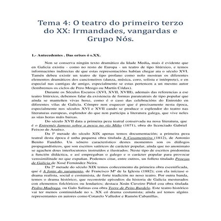 TEMA 4 TEATRO IRMANDADES, VANGARDA, NOS