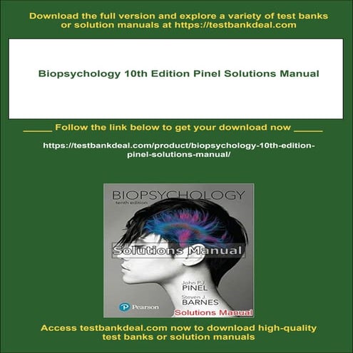 Biopsychology 10th Edition Pinel Solutions Manual