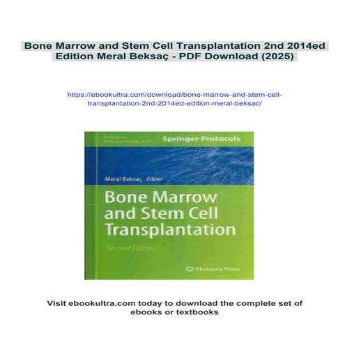 Bone Marrow and Stem Cell Transplantation 2nd 2014ed Edition Meral ...