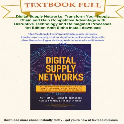 Digital Supply Networks: Transform Your Supply Chain and Gain Competitive Adv...