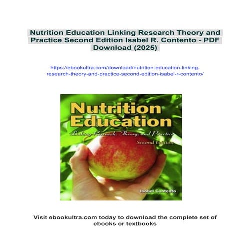 Nutrition Education Linking Research Theory and Practice Second Edition ...