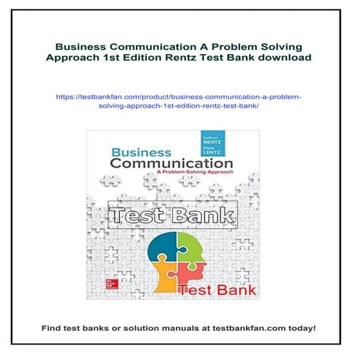 Business Communication A Problem Solving Approach 1st Edition Rentz ...