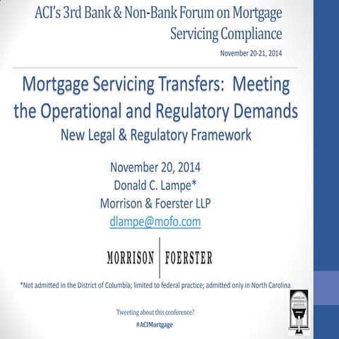 Mortgage Servicing Transfers: Meeting the Operational and Regulatory Demands