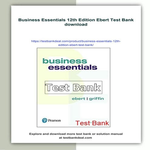 Business Essentials 12th Edition Ebert Test Bank | PDF