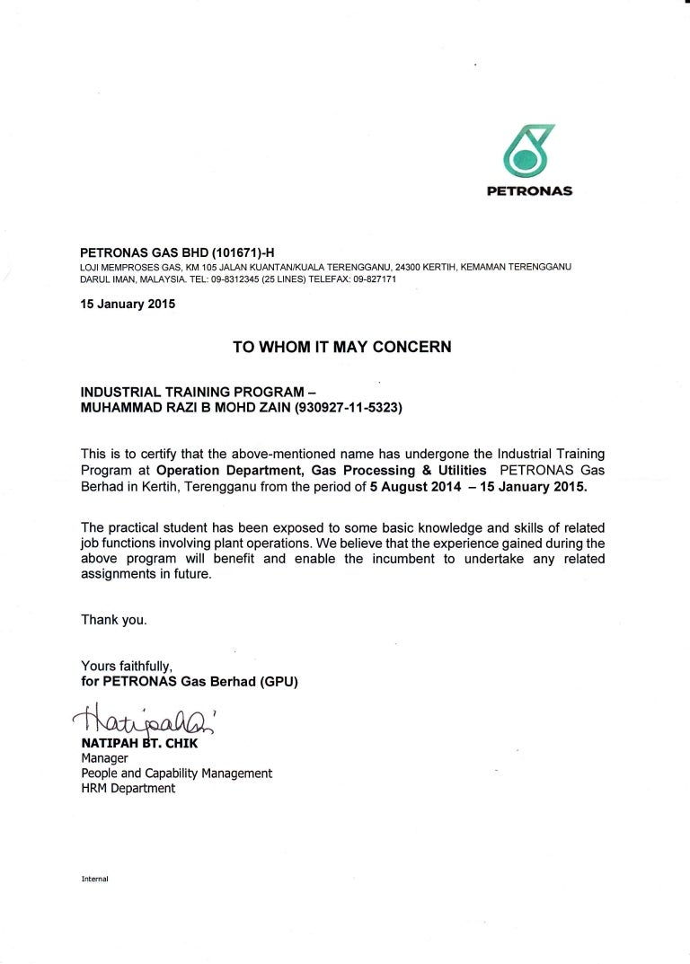 Cover Letter Example Internship In Malaysia Cover Letter Example Internship In Malaysia