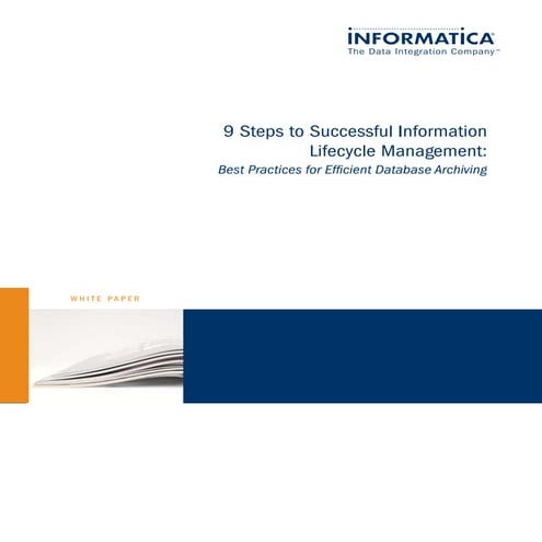 9 Steps to Successful Information Lifecycle Management