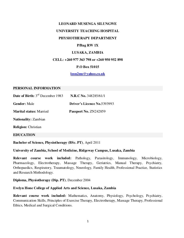 physio cv