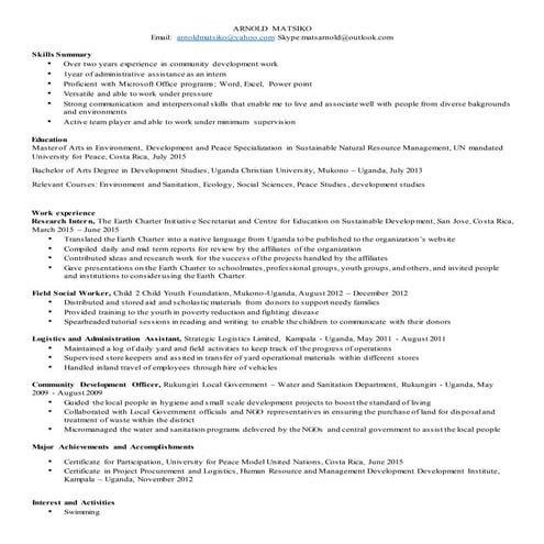 Arnold Matsiko Resume 2