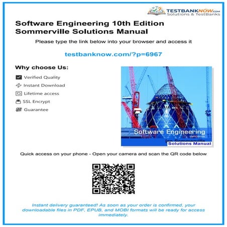 Software Engineering 10th Edition Sommerville Solutions Manual | PDF