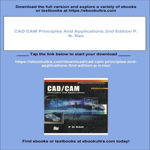CAD CAM Principles And Applications 2nd Edition P. N. Rao | PDF