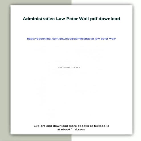 Download full ebook of Administrative Law Peter Woll instant download pdf