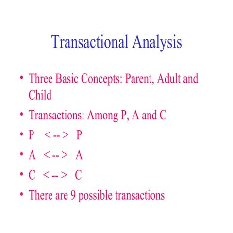 .transactional analysis