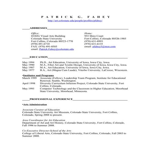 Fahey Current CV