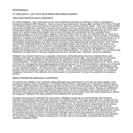 Appraisals from Royal Navy | DOC
