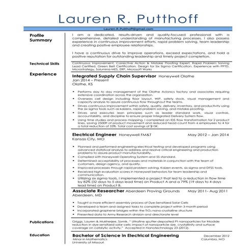 Lauren Putthoff Resume