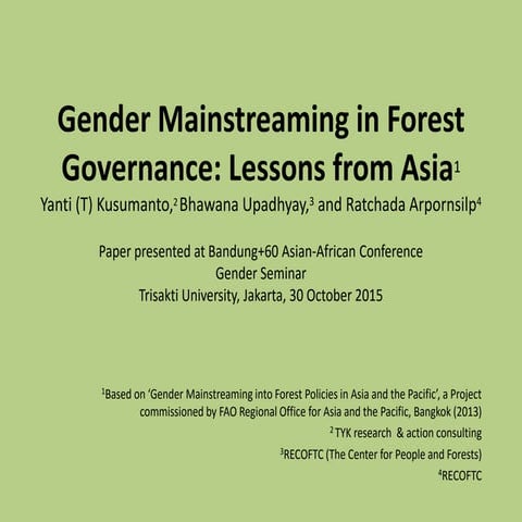 Unpacking ‘Gender’ in India’s Joint Forest Management Program: Lessons ...