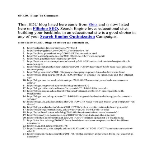 69 edu blogs to comment