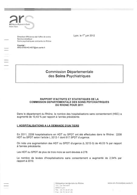 69 rapport activité cdsp 2011