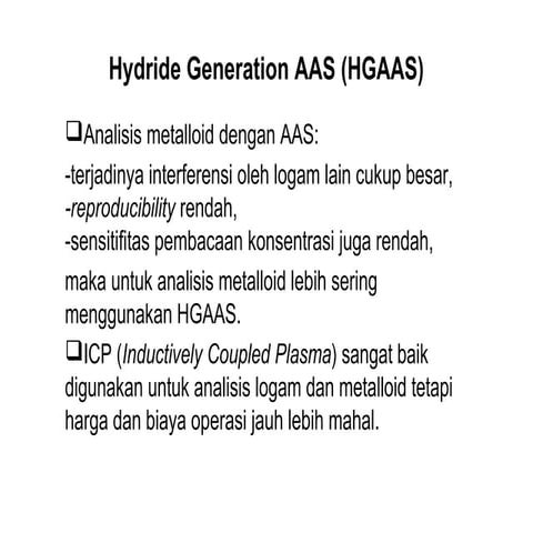 Hydride Generation Atomic Absorption Spectrophotometer