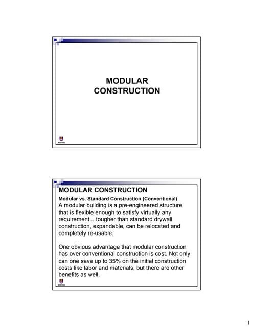 Modular construction ppt | PPTX | Construction Industry | Industries