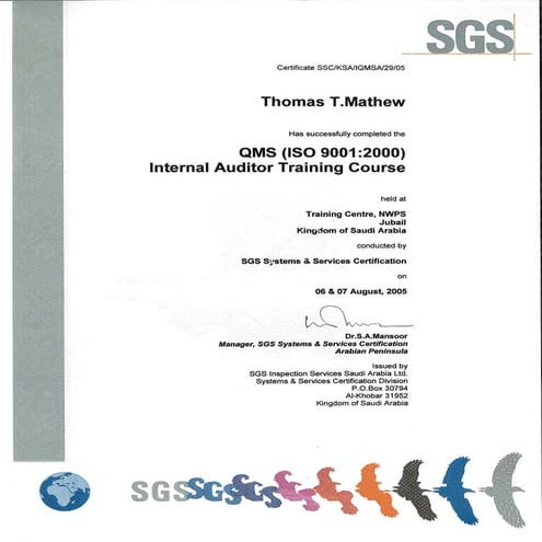 QMS Internal Auditor | PDF