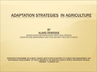 Adaptation Strategies  in Agriculture_Almaz