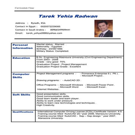 Tarek CV 2015 planning