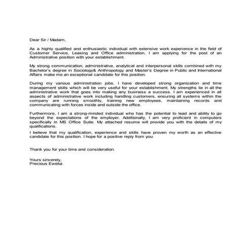 GENERAL COVER LETTER | DOCX
