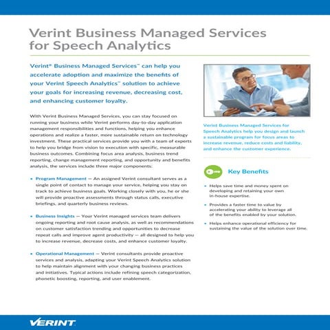 Business Managed Services - Speech Analytics - Datasheet (English US)