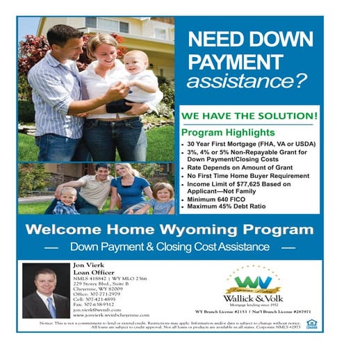Jon Vierk Welcome Home Wyoming Program Flyer