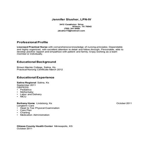 LPN Resume