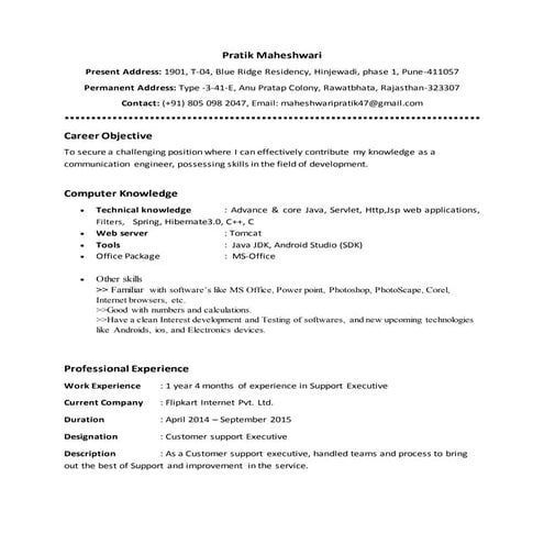 PRATIK RESUME
