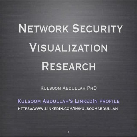 PhD and Post PhD Network Security Visualization Research