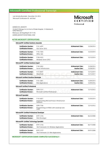 Microsoft Certificate MCSA.PDF