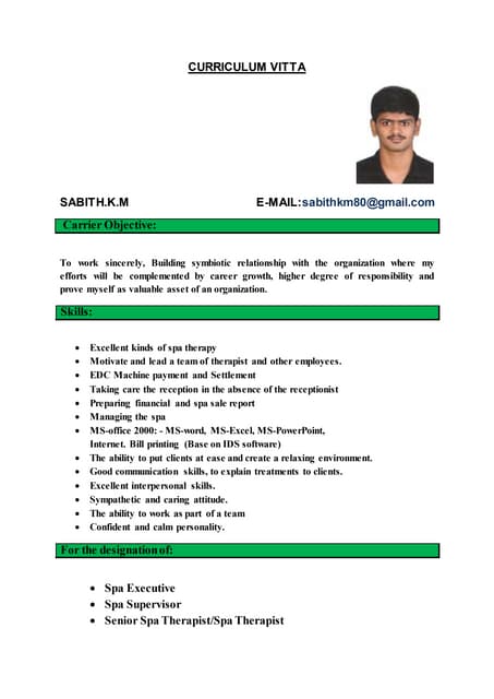 SABITH KM(CURRICULUM VITTA)