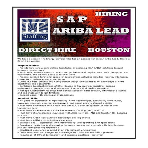 SAP ARIBA LEAD