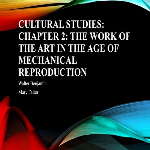 cultural studies chapter 2 the work of art....