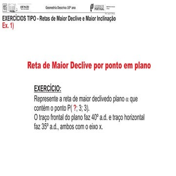 Exercicio passo-a-passo marcar reta maior declive em plano | PDF