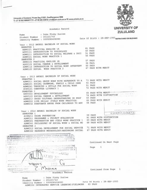matric certificate | PDF