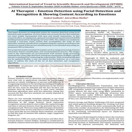 AI Therapist – Emotion Detection using Facial Detection and Recognition and S...