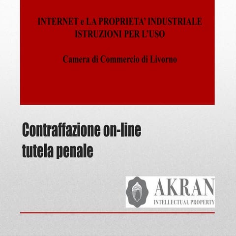 G. Ercolanelli - Contraffazione on line: tutela penale