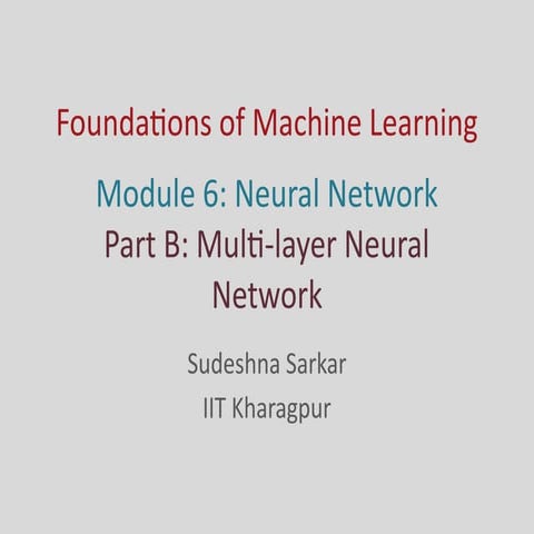machine learning week 6 iitkgp mateerial