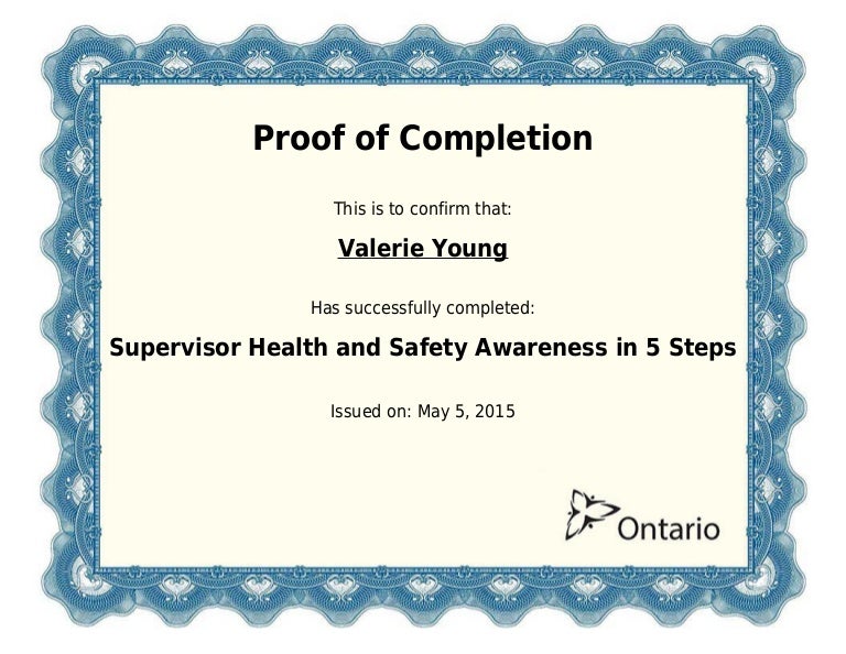 VYoung Supervisor Health and Safety Certificate