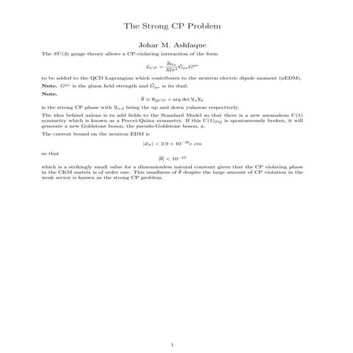 What Is The Strong CP Problem